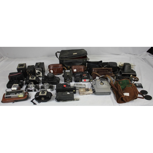 39 - CRATE OF OLD CAMERAS