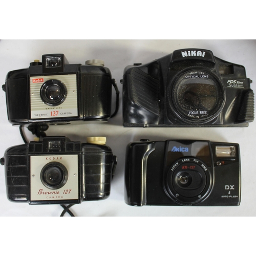 39 - CRATE OF OLD CAMERAS