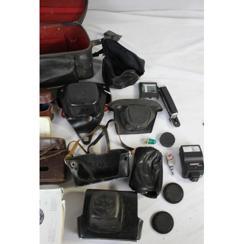 39 - CRATE OF OLD CAMERAS