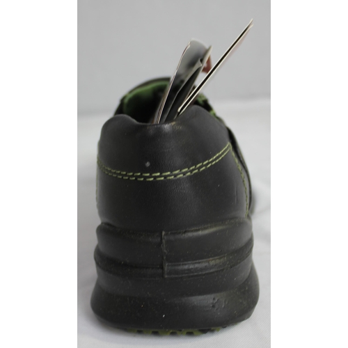 42 - 8 PAIRS LAVORO 'SOPHIA' BLACK CLIP ON SAFETY SHOES (7 x SIZE 6/39 AND 1 x SIZE 3/36)