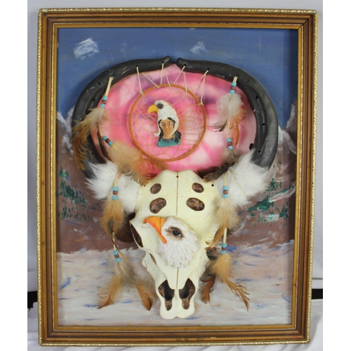 60 - NATIVE AMERICAN PICTURES AND REPRODUCTION ARTEFACT WEAPONS