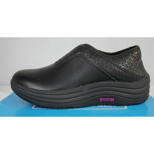 30 - 5 PAIRS BLACK MAGNUM ESSENTIAL EQUIPMENT 'JASMINE' WORK SHOES (SIZE 3)
