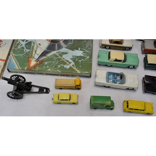 20 - VARIOUS DIECAST MODELS INCLUDING CORGI, DINKY, BRITAINS ETC PLUS 6 CHILDREN'S ANNUALS