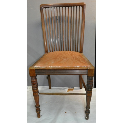 26 - 4 SOLID ROSEWOOD CHAIRS - 1 WITH DAMAGED STRETCHER
