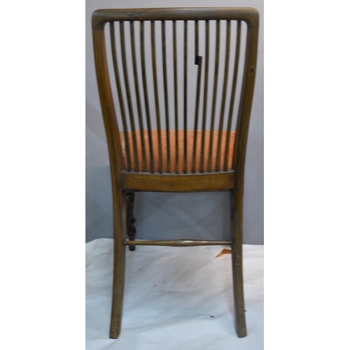 26 - 4 SOLID ROSEWOOD CHAIRS - 1 WITH DAMAGED STRETCHER