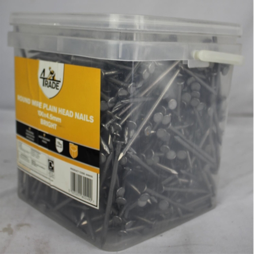 33 - 2 TUBS OF 4 TRADE ROUND WIRE PLAIN HEAD NAILS 100 x 4.5mm.  OPTION LOT 34