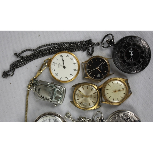 67 - 5 POCKET WATCHES ( SEKONDA & 4 NO NAME), NURSES SINDACO, PARK LANE CAR PENDANT WATCH, & 5 WA... 