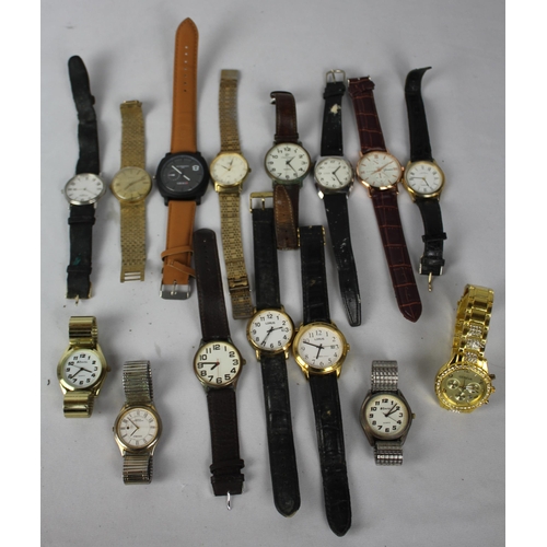 78 - 15 GENTS WATCHES: TIMEX, 2 SEKONDA, 2 LORUS, 2 RAVEL, 2 ROTARY, SUMMIT, 2 GENEVA, CLASSIQUE, CURREN ... 