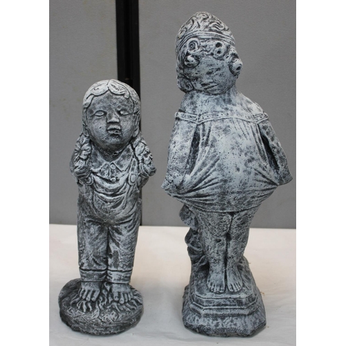 86 - 2 GARDEN ORNAMENTS - BOY AND GIRL