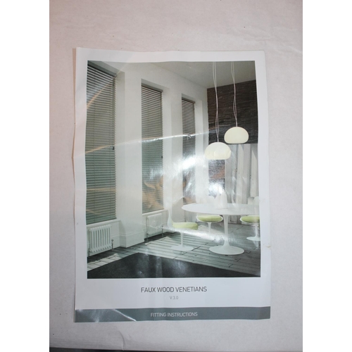 87 - 3 SUNWOOD FAUX WOOD VENETIANS BLINDS 50mm WIDTH 5 13, DROP 15 35