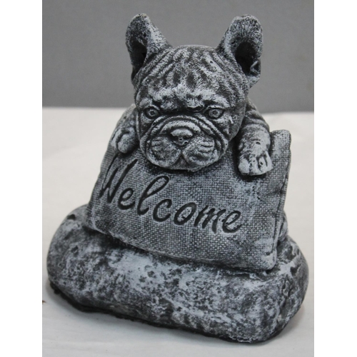 92 - 3 GARDEN ORNAMENTS - OWL, BUDDHA AND 