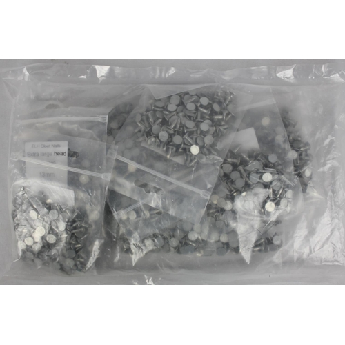 93 - 3 PACKS (10 BAGS OF 25 PER PACK) GALVANISED EXTRA LARGE HEAD ELIT CLOUT NAILS (13mm, 2.50g)