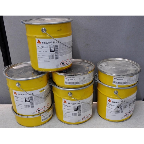 94 - 4 x SIKACOR ZINC R COMP A 14.1kg and 3 x SIKACOR ZINC R COMP B 0.9kg