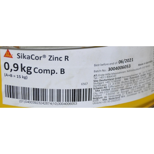 94 - 4 x SIKACOR ZINC R COMP A 14.1kg and 3 x SIKACOR ZINC R COMP B 0.9kg