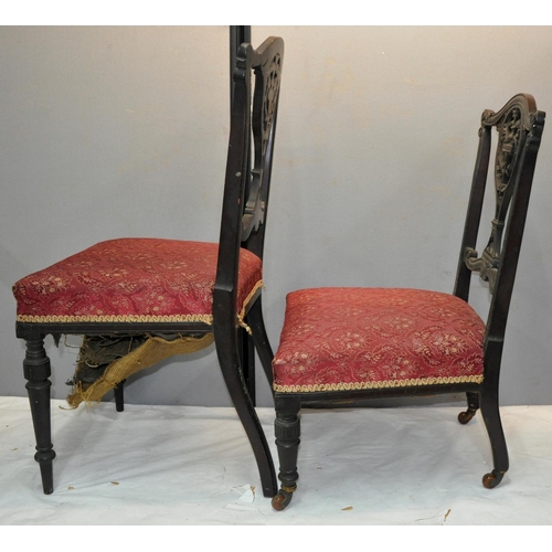 104 - 2 PAIRS OF EDWARDIAN CHAIRS - POSSIBLY FROM SAME PARLOUR SUITE