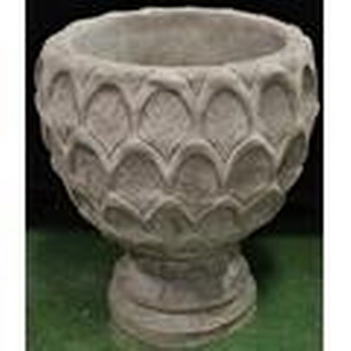 115 - &nbsp;DEEP STONEWORK PINEAPPLE PATTERN PLANTER ON CIRCULAR BASE (COMES IN 2 PIECES) - OPTION OF LOT ... 