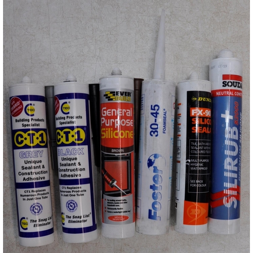 123 - BOX OF VARIOUS SEALANTS AND ADHESIVES