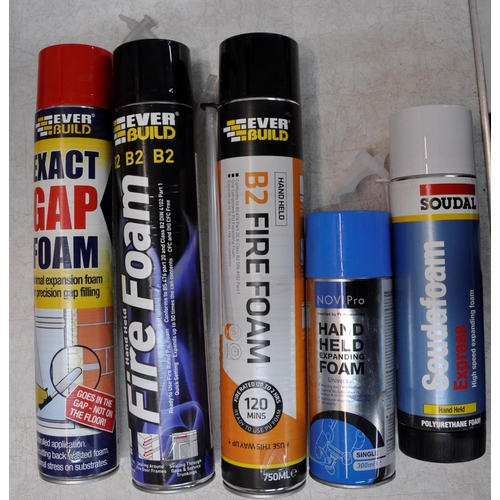 139 - VARIOUS CANS OF EXPANDING FOAM AND FIRE FOAM