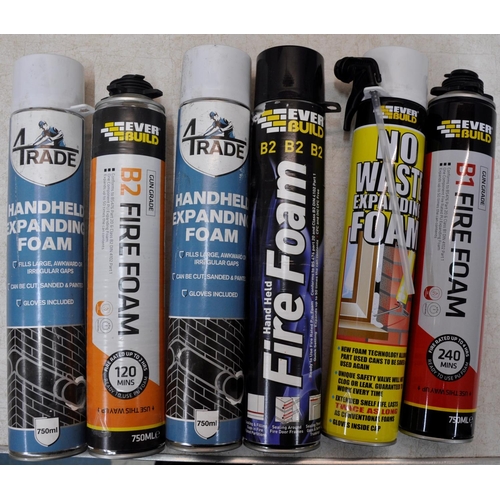 145 - 10 x PINK GRIP DRY FIX DRY WALL ADHESIVE 750ml, 3 x EVERBUILD FIRE FOAM 750ml, 3 x EXPANDING FOAM 75... 