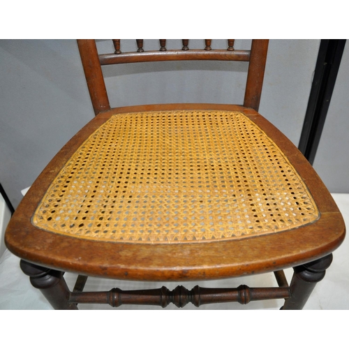 150 - PAIR OF BEDROOM CHAIRS WITH CANE SEATS