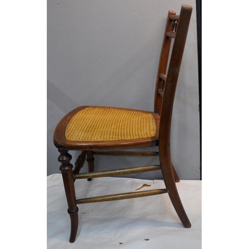 150 - PAIR OF BEDROOM CHAIRS WITH CANE SEATS