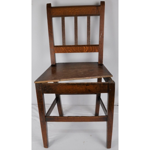 151 - OAK ARMCHAIR & OAK CHAIR (SEAT DAMAGED)