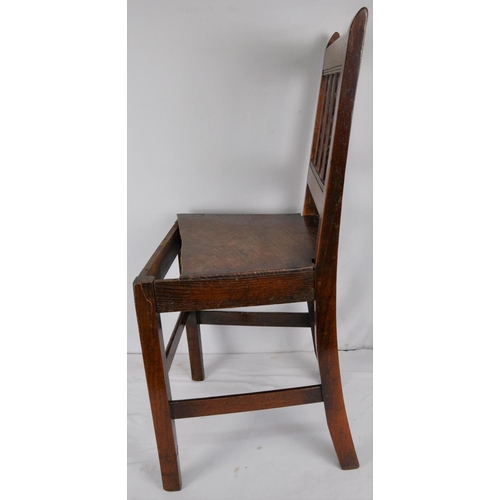 151 - OAK ARMCHAIR & OAK CHAIR (SEAT DAMAGED)