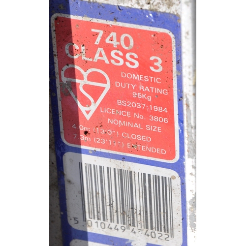 153 - CLIMA ALUMINIUM DOUBLE EXTENSION LADDER - 7.3m EXTENDED