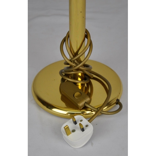 155 - BRASS TABLE LAMP WITH GLASS SHADE