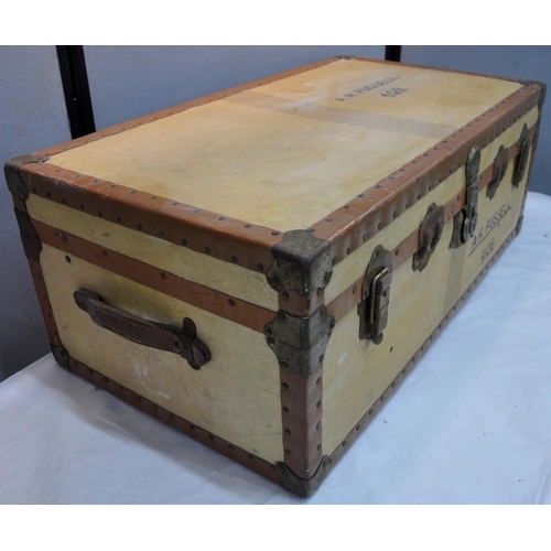 177 - FIBRE TRAVEL TRUNK 