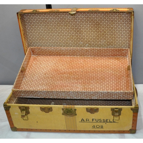 177 - FIBRE TRAVEL TRUNK 