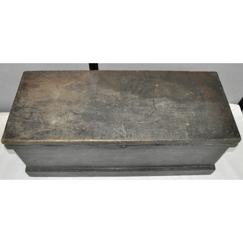 178 - DARK STAINED CARPENTER'S TOOL CHEST WITH FITTED INTERIOR