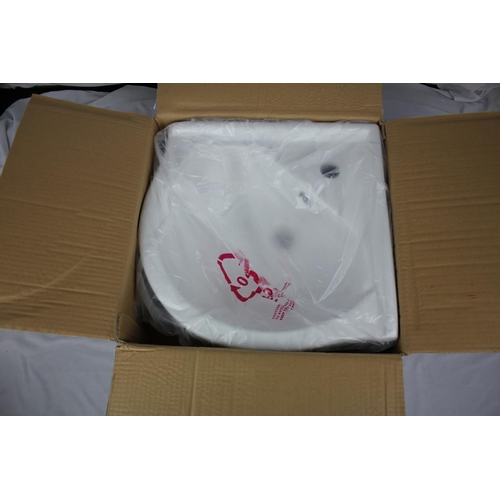 182 - CAVALIER CORNER SINK AND SET OF MIXER TAPS