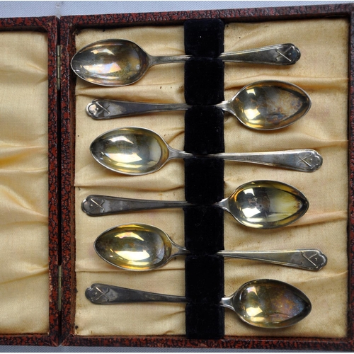 196 - 4 PIECE PLATED TEA SERVICE, HAND HELD MIRROR,PLATED COMMUNION SET, SET 6 WALKER & HALL HALLMARKE... 