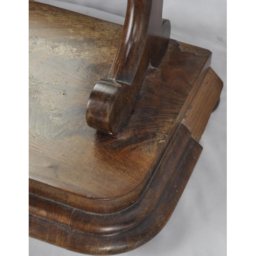 197 - FLAME MAHOGANY TOILET MIRROR - MOULDING AND VENEERS MISSING