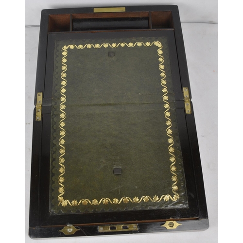 201 - WRITING SLOPE FITTED WITH LEATHER INTERIOR