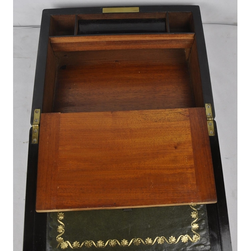 201 - WRITING SLOPE FITTED WITH LEATHER INTERIOR