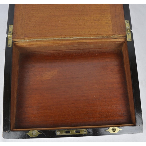 201 - WRITING SLOPE FITTED WITH LEATHER INTERIOR