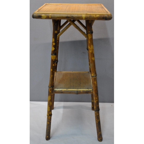 209 - TEA TROLLEY WITH 2 DETACHABLE TRAYS AND SMALL BAMBOO SIDE TABLE