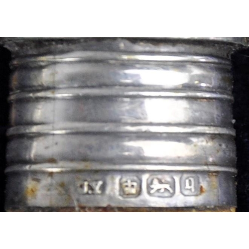 211 - MISC CUTLERY INCLUDING SERVING SET WITH SILVER COLLAR