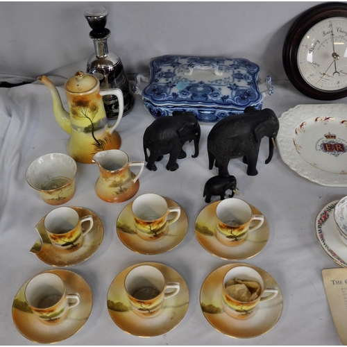 224 - MISCELLANEOUS ITEMS - CHINA, GLASS, BAROMETER, ETC