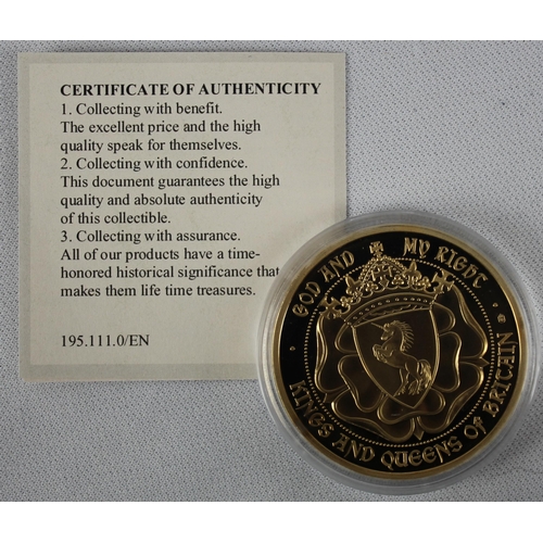 349 - 6 COMMEMORATIVE COINS:TREASURE OF ANCIENT EGYPT COOK ISLANDS 1 DOLLAR 2018, THE GREATEST BRITONS - M... 