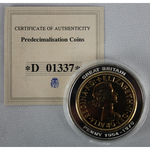 353 - 7 COMMEMORATIVE COINS: 3 of 'BRITISH BANKNOTE COIN SET' - THE &pound;1 BANKNOTE EMERGENCY WAR TIME I... 