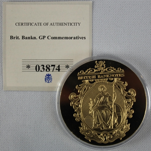 353 - 7 COMMEMORATIVE COINS: 3 of 'BRITISH BANKNOTE COIN SET' - THE &pound;1 BANKNOTE EMERGENCY WAR TIME I... 