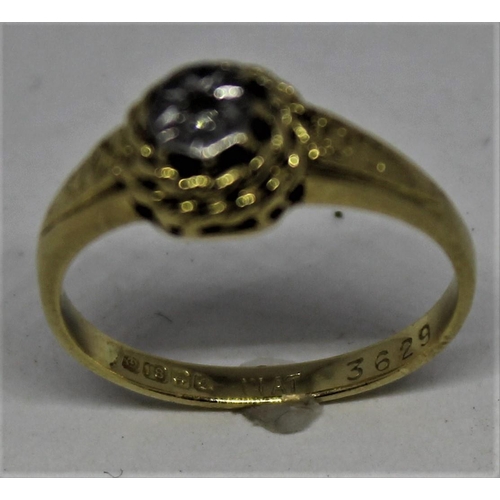 366 - 18ct GOLD AND PLATINUM ENGAGEMENT RIG SET SINGLE DIAMOND (3.2g) SIZE N