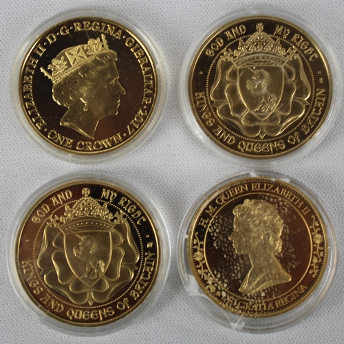 371 - 7 COMMEMORATIVE COINS: YEAR OF THE KINGS 1936, KING OF THE UNITED KINGDOM GEORGE V, GIBRALTAR 2017 O... 