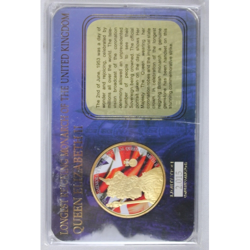 373 - 4 COMMEMORATIVE COINS: LONGEST REIGNING MONARCH OF THE UNITED KINGDOM QUEEN ELIZABETH II (LIMITATION... 