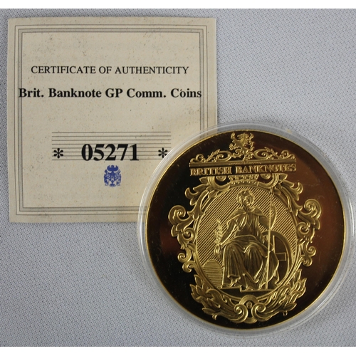 374 - 7 COMMEMORATIVE COINS: 3 BRITISH BANKNOTES COINS - WINSTON CHURCHILL &pound;5 COIN, THE &pound;5 BAN... 