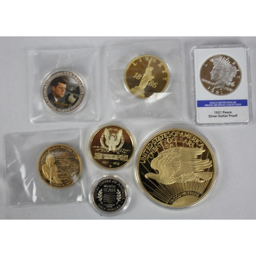 375 - 7 COMMEMORATIVE COINS: UNITED STATES OF AMERICA 'LIBERTY' 20 DOLLARS 1933, BARACK OBAMA 'THE AUDACIT... 