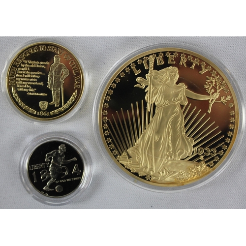 375 - 7 COMMEMORATIVE COINS: UNITED STATES OF AMERICA 'LIBERTY' 20 DOLLARS 1933, BARACK OBAMA 'THE AUDACIT... 